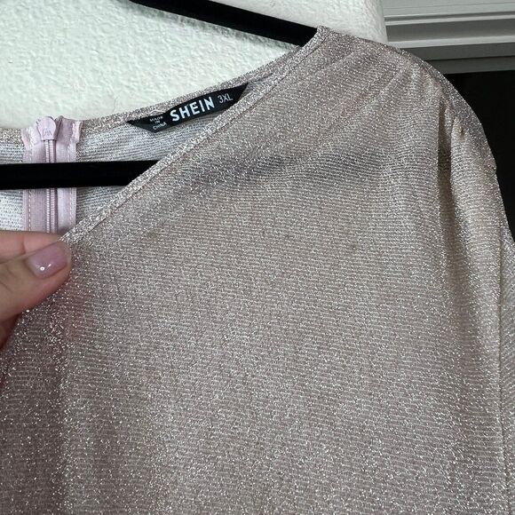 Maxi SHEIN Long Sleeve Women’s Dress Pleated Blush Pink Size 3XL #652 - Picture 11 of 16